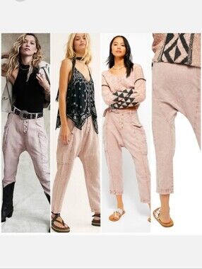 Free People Desert Daze Harem Pants Cashmere Color Size 8 Neutral Pink
